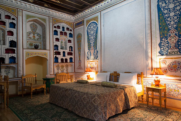 Usbekistan Reise  Eines unserer Hotelzimmer in Buchara