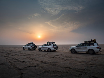 Mit unseren Jeeps in der Danakil Wüste, Äthiopien