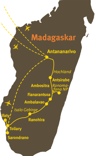 Reiseroute Madagaskar